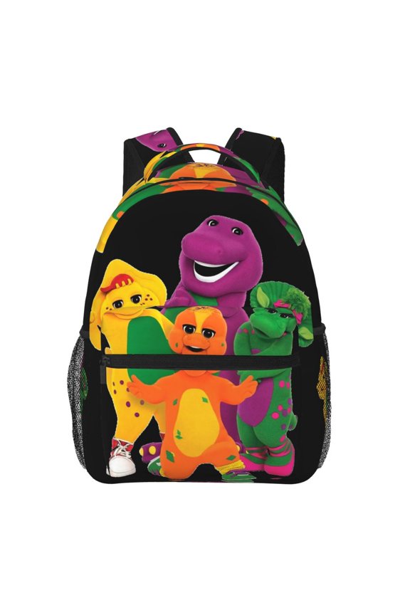 Barney And Friends Backpack Cartoon Lightweight Laptop Bookbag College Travel Hiking Work School Daypack Rucksack
