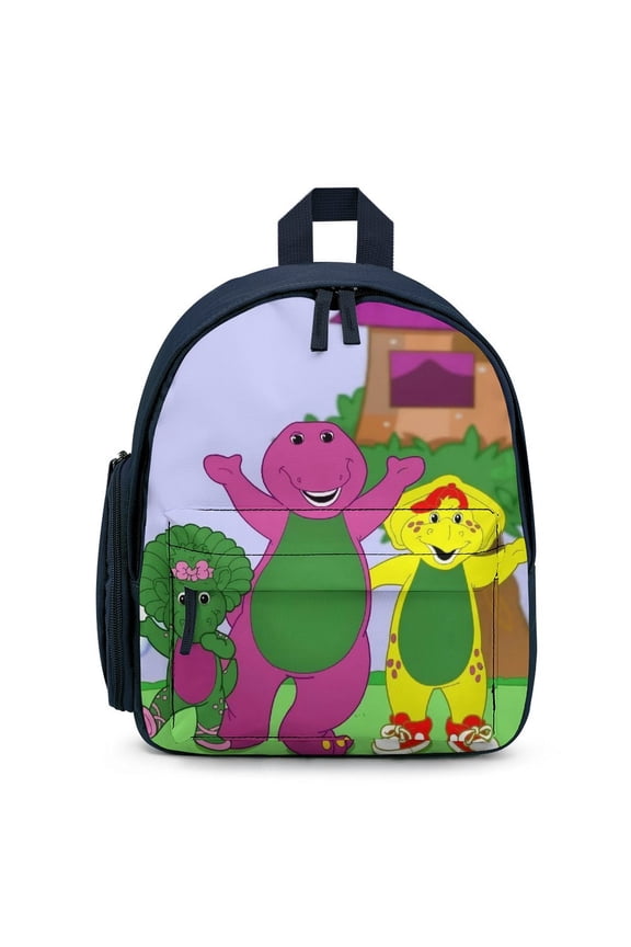 Barney And Friends Backpack Cute Lightweight Small Laptop Bag Daypack Durable Bookbag for School Travel Hiking Gifts