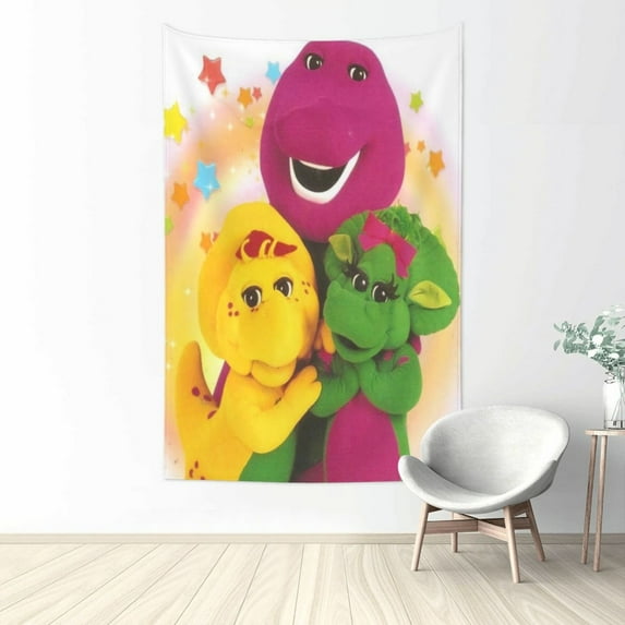 Barney And Friends Tapestry Wall Hanging, Art Poster Decor Tapestries for Bedroom Living Room Dorm Home Party, 60"x51"