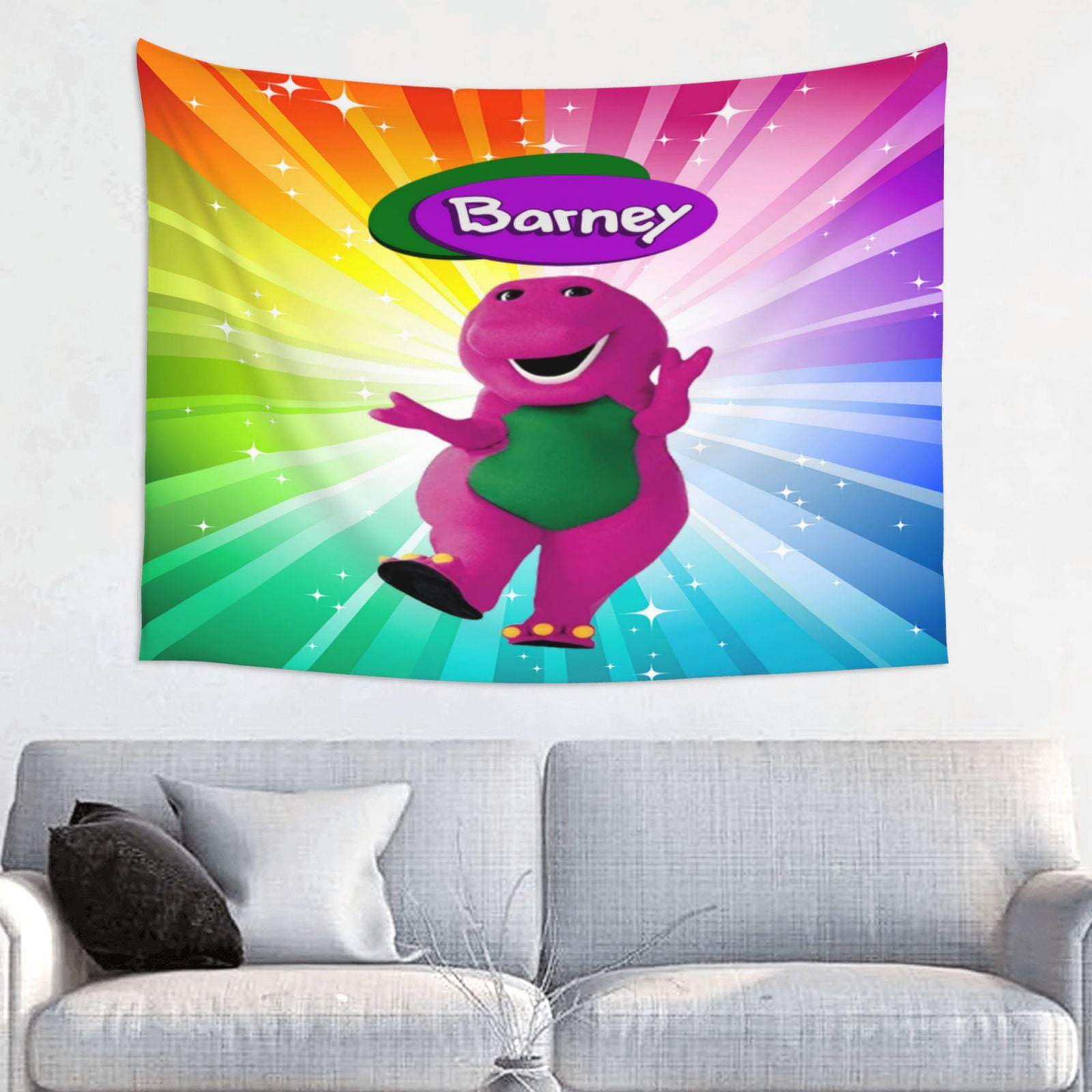 Barney And Friend Wall Art Cartoon Tapestry Hanging In Bedroom Living ...