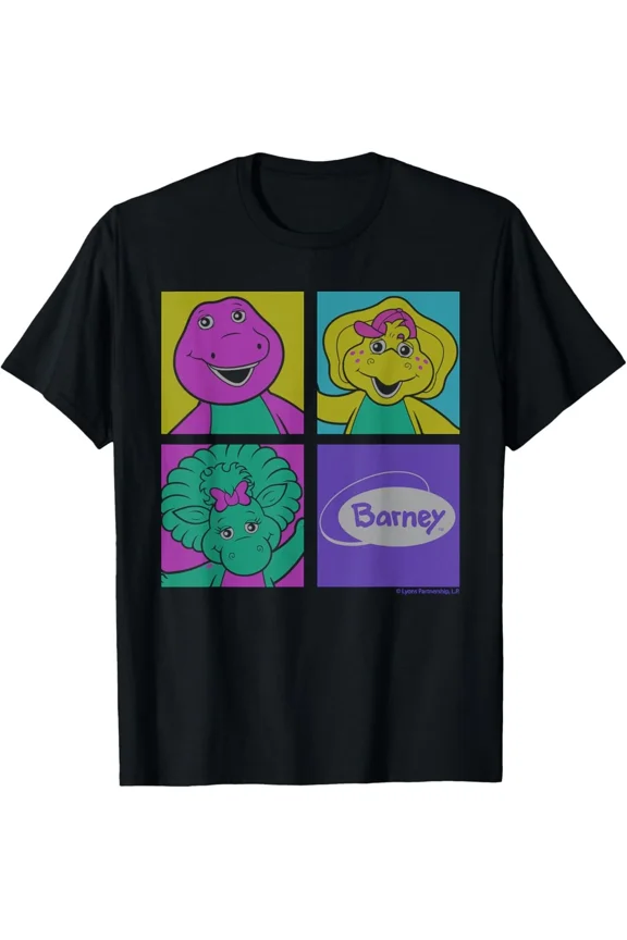 Barney BJ Baby Bop Color Pop Squares Fun Adventure Unisex T-Shirt H20559, up to size 5XL