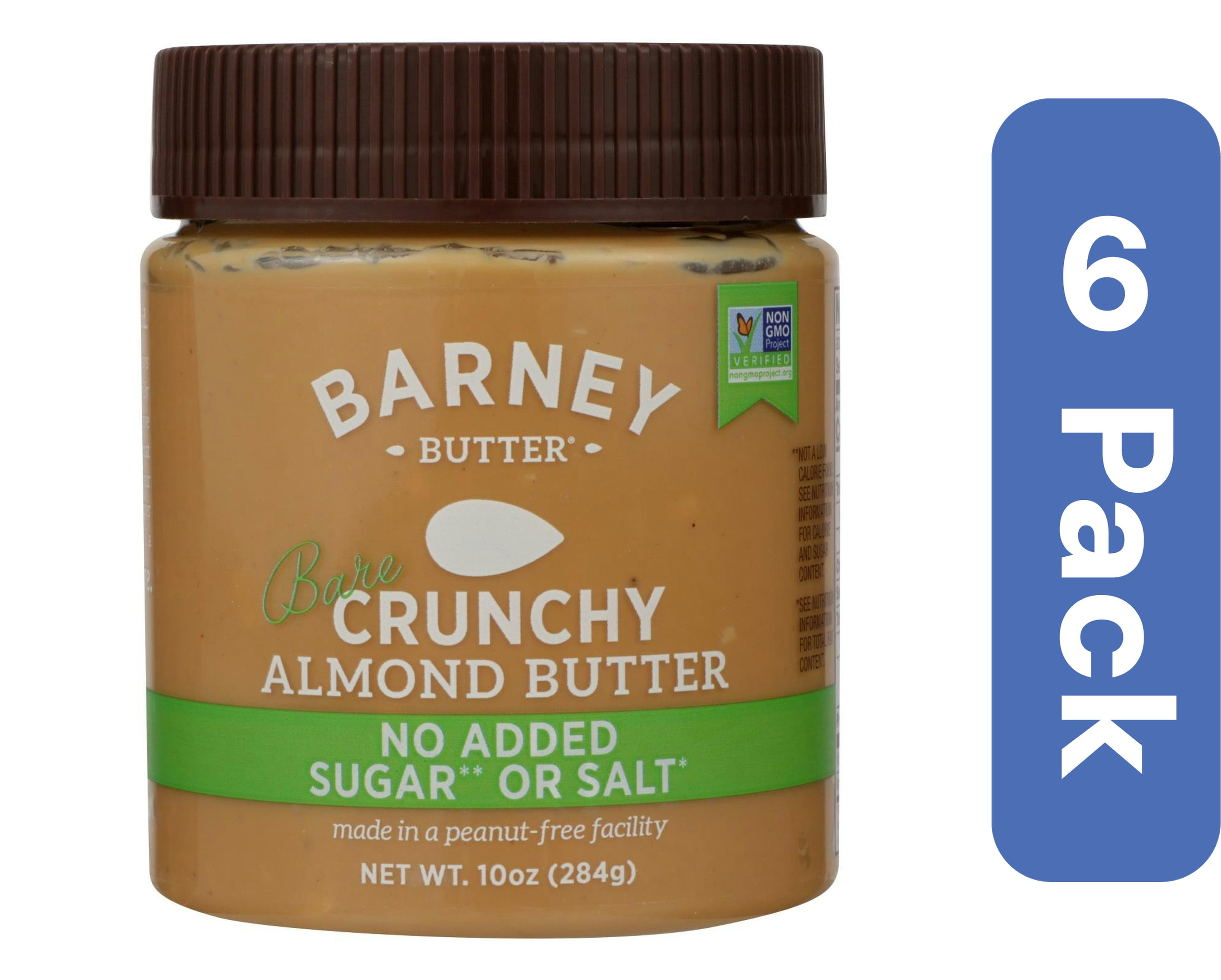Barney Bare Crunchy Almond Butter 10 oz (Pack of 6)