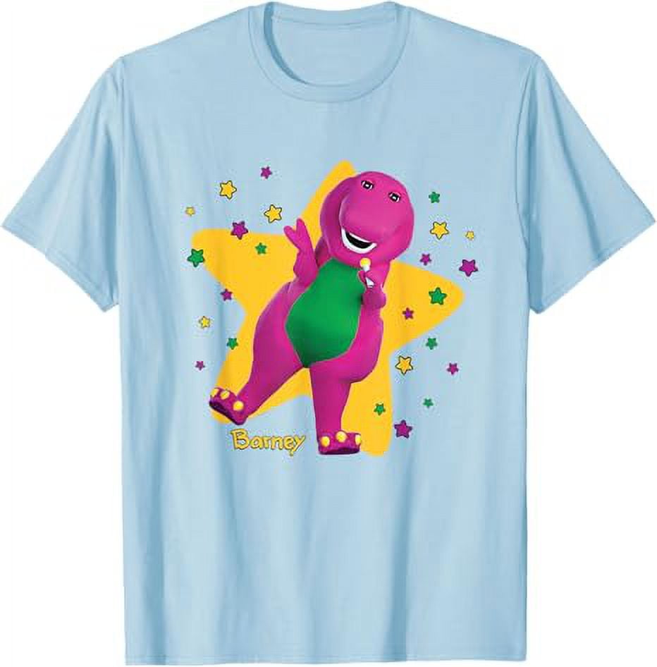 Barney - Barney Star T-Shirt, Light Blue Color, Size S - Walmart.com