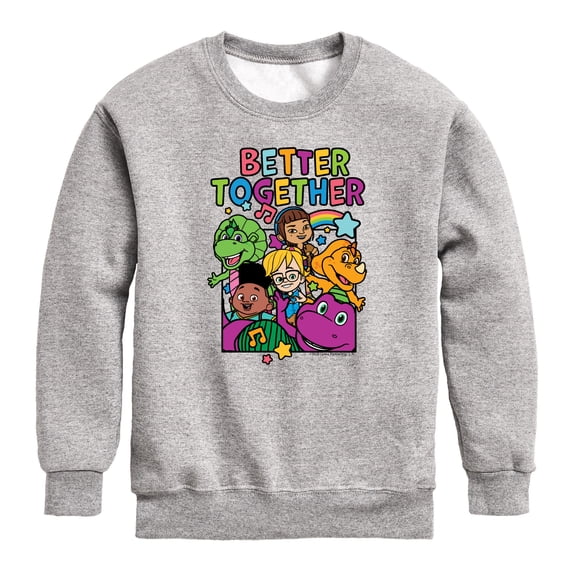 Barney - Better Together Boys' Graphic Long Sleeve Fleece Sweatshirt