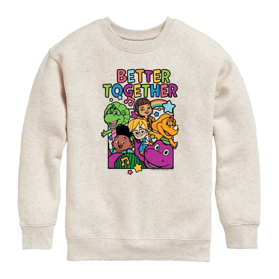 Barney - Better Together Boys' Graphic Long Sleeve Fleece Sweatshirt
