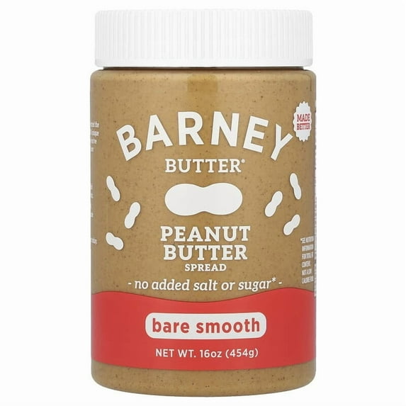 Barney Butter, Peanut Butter Spread, Bare Smooth, 16 oz Pack of 4