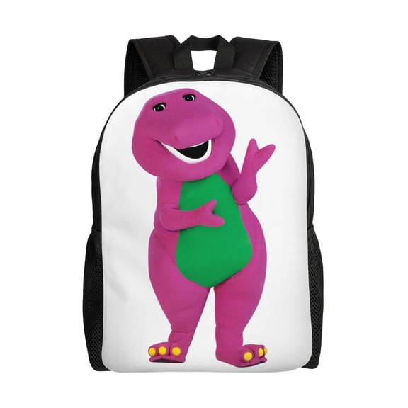 Barney Cartoon Dinosaur Backpack Casual Daypack Backpacks Large Capacity Shoulder Backpack For Outdoor Travel One Size