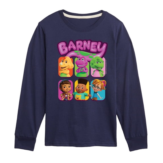 Barney - Cgi Grid Boys' Long Sleeve Graphic T-Shirt