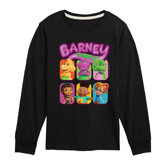 Barney - Cgi Grid - Youth Boys Long Sleeve Graphic T-Shirt