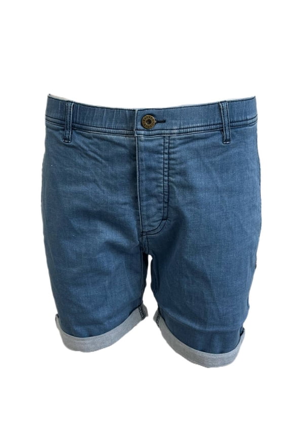 Men's Poolside Denim Elastic Waist Shorts, Blue, 30