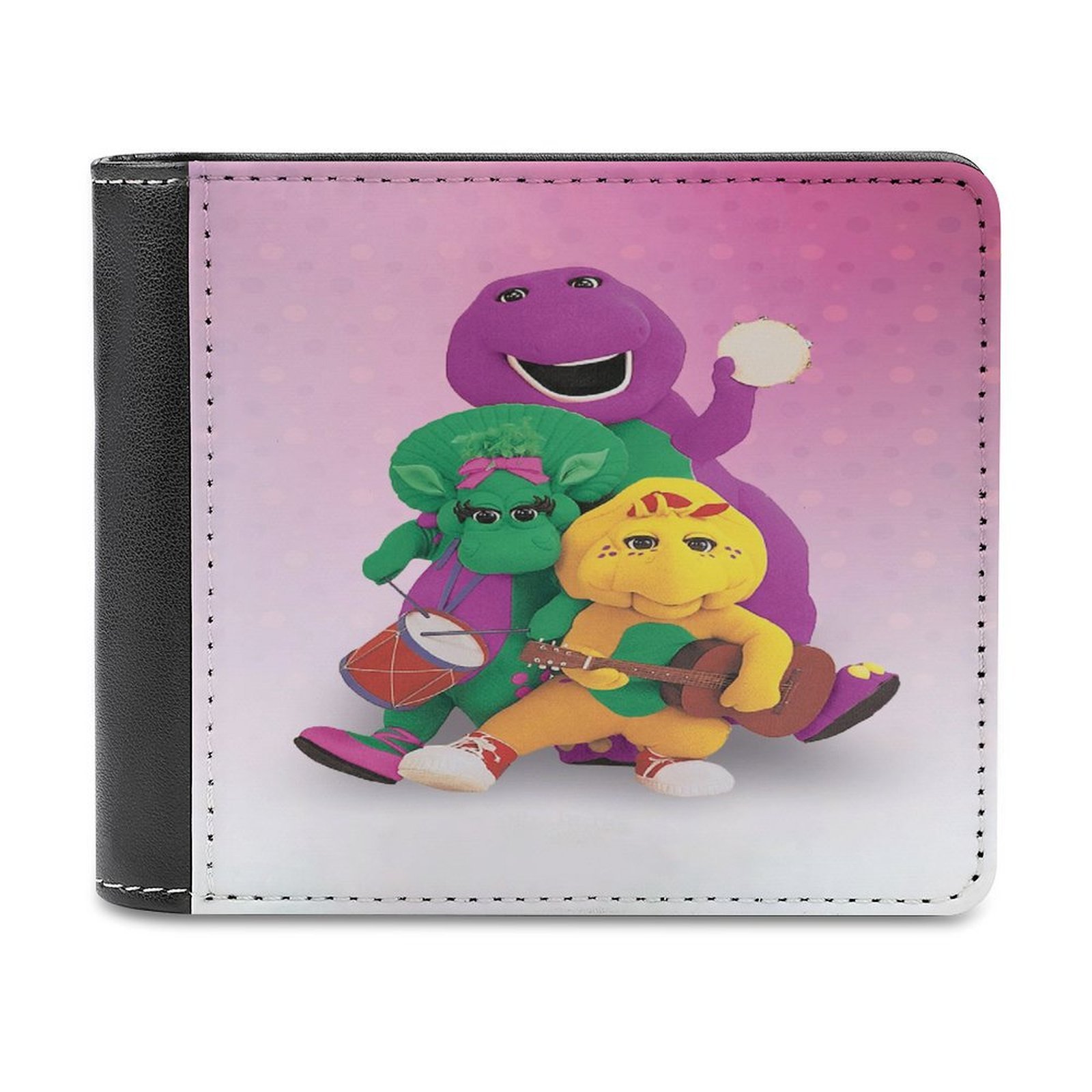 Barney Dinosaur Friends Wallet for Men Leather Purse Clutch Card ...