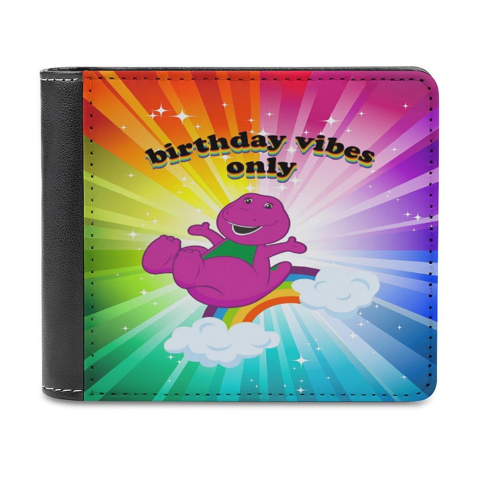 Barney Dinosaur Friends Wallet for Men Leather Purse Clutch Card ...