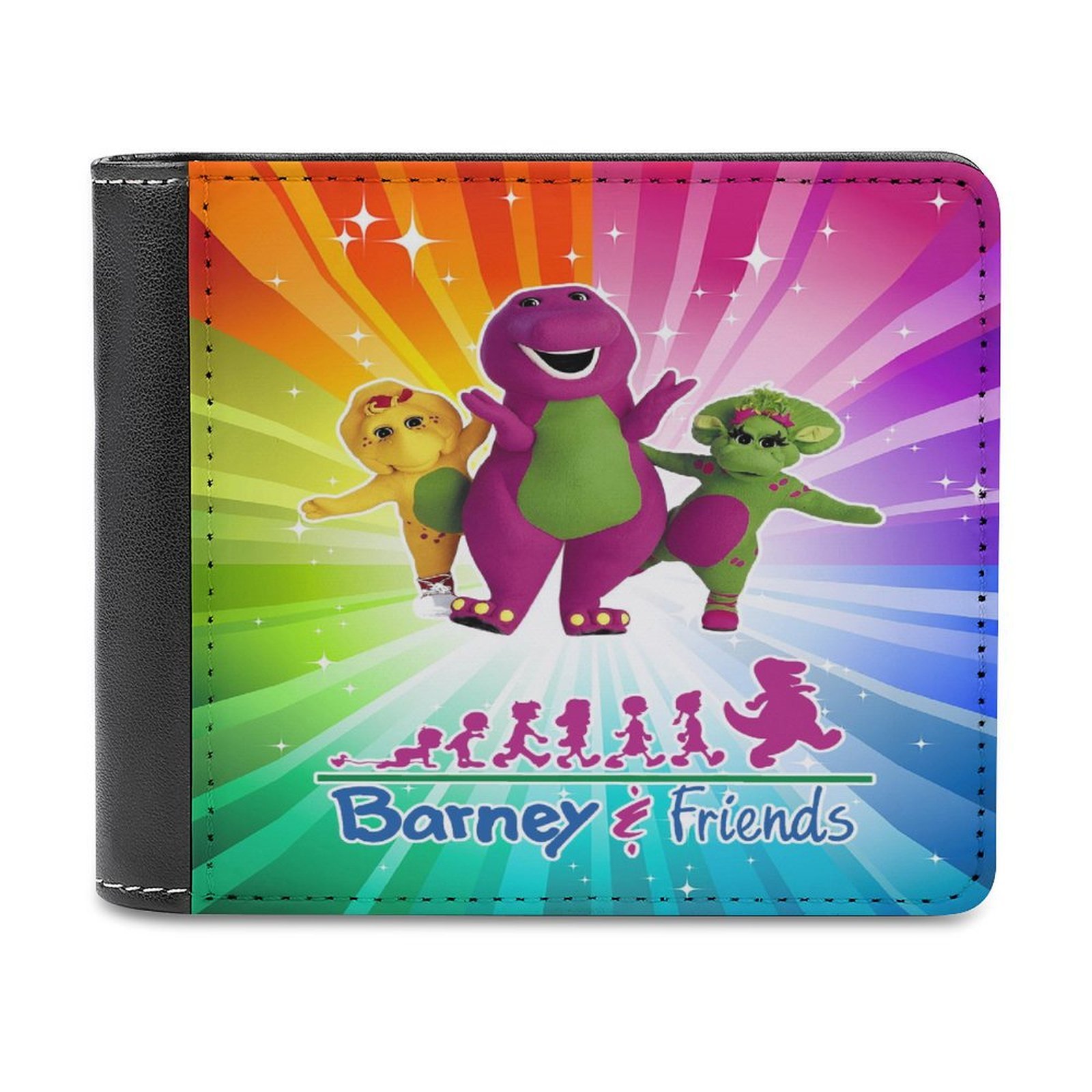 Barney Dinosaur Friends Wallet for Men Leather Purse Clutch Card ...