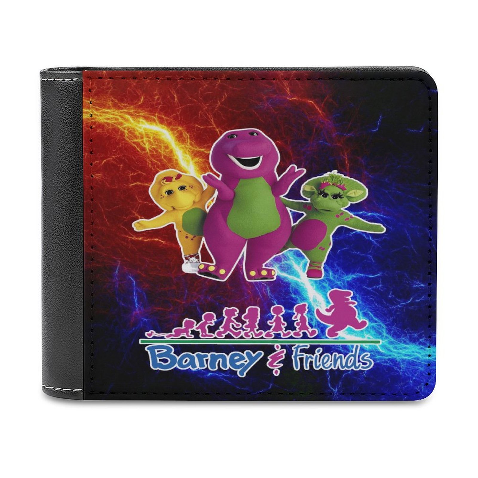 Barney Dinosaur Friends Wallet for Men Leather Purse Clutch Card ...