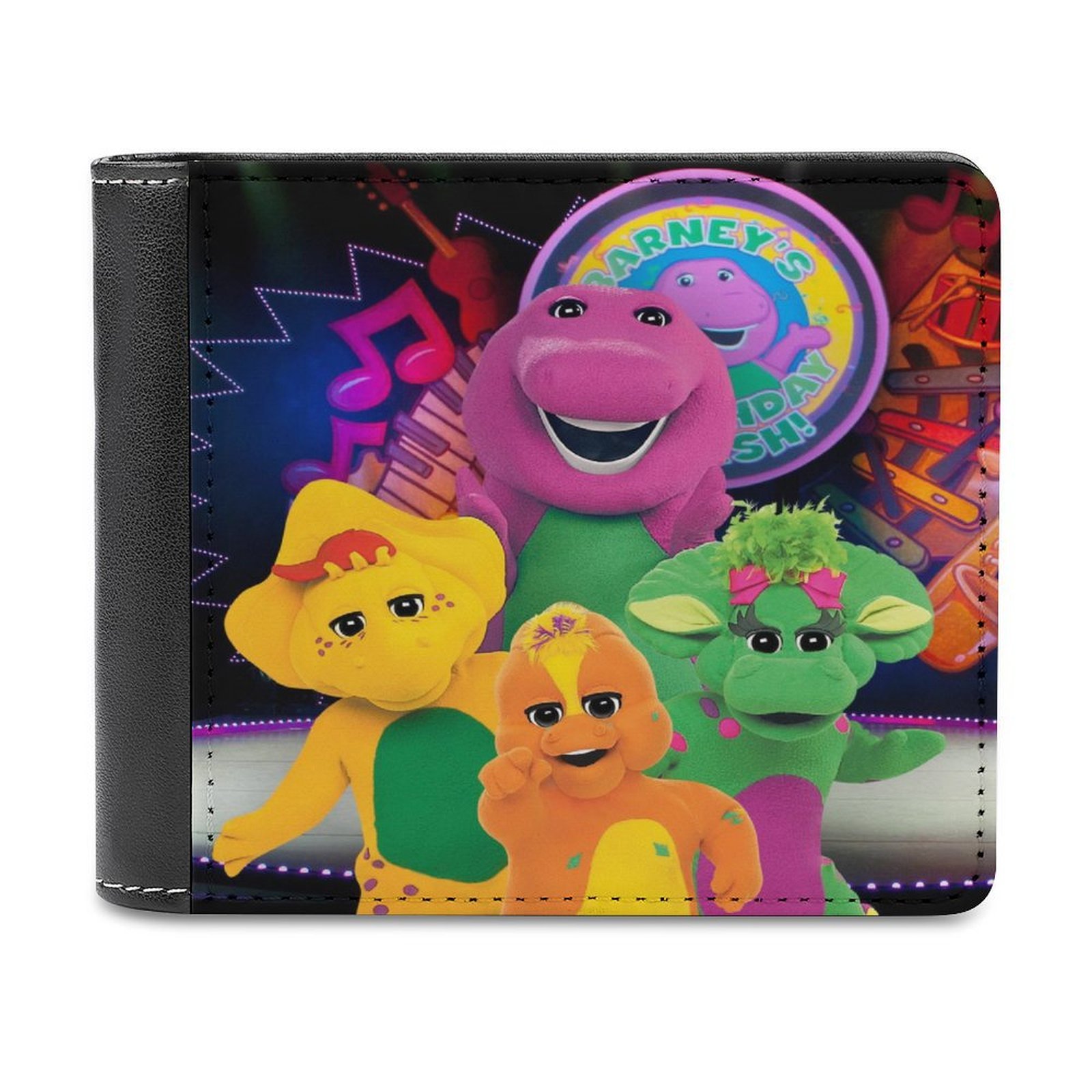 Barney Dinosaur Friends Wallet for Men Leather Purse Clutch Card ...