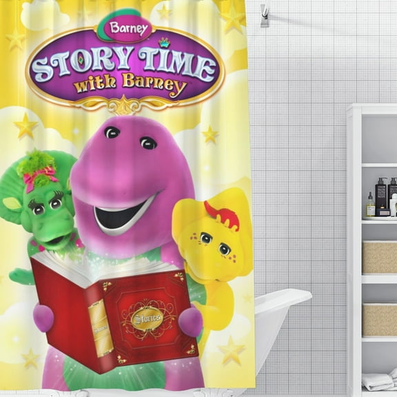 Barney and Friends-4-theme Bathroom Shower Curtain Home Decor,Bath Curtains Durable Waterproof Bath Curtain , Adluts Girls Boys Bathroom Decor House Gifts 36x71inch90cmX180cm