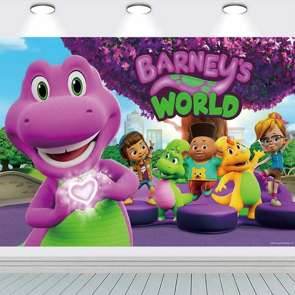 Barney & Friends Backdrop Banner Party Supplies Poster Movie Theme Background for Photography Birthday Decorations