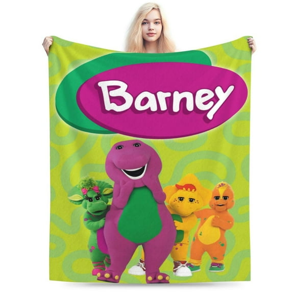 Barney And Friends Blanket Cozy Warm Flannel Throw Blanket for Living Room Bedroom Bed Sofa Car, All Seasons Fleece Blankets Gifts for Kids Teens Adults 40"X30"