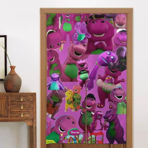 Barney And Friends Door Curtains for Doorway Privacy Dividers Curtain Blackout Tapestry Door Window Curtain for Home Bedroom Kitchen Decoration 34x56in