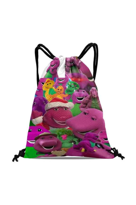 Barney & Friends Drawstring Backpack Bag Party Favors Goodies Merch Gym Waterproof Swimming Beach Fans