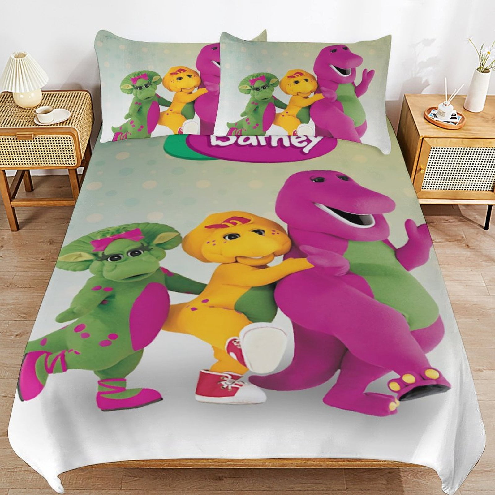 Barney And Friends Kids 3 Piece Bedding Set, Super Soft Printed ...