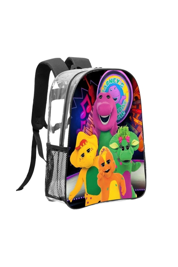 Barney & Friends Pattern Transparent Backpack Lightweight And fashionable Showcasing Personality And Leading The Trend