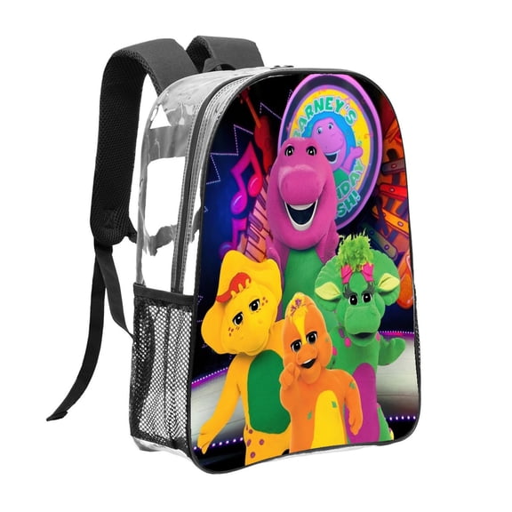 Barney & Friends Pattern Transparent Backpack Lightweight And fashionable Showcasing Personality And Leading The Trend