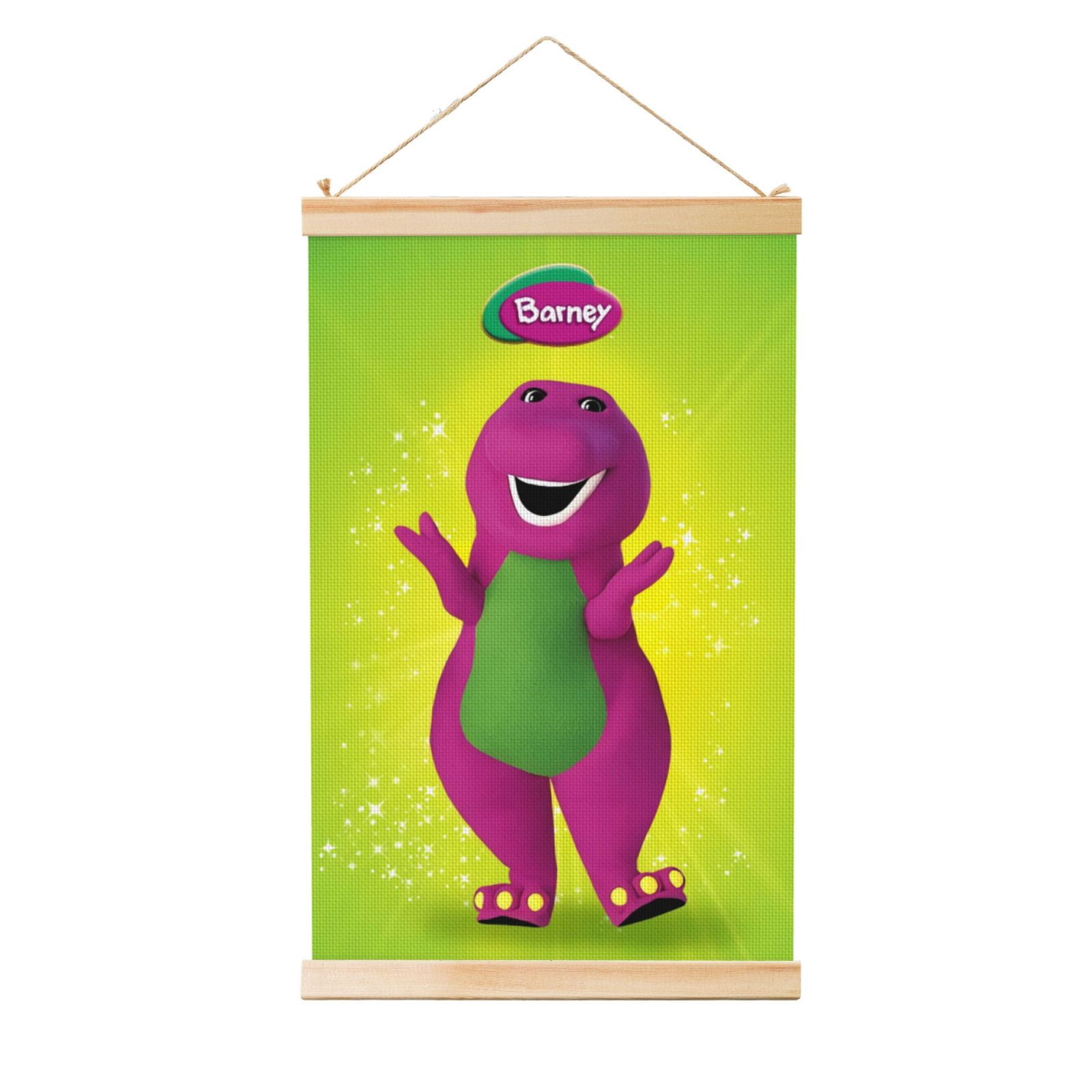Barney And Friends Poster Canvas Wooden Shaft Hanging Poster Home Decor ...