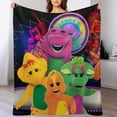 thumbnail image 1 of Barney And Friends Throw Blanket Cozy Warm Flannel Blanket for Living Room Bedroom Bed Sofa Camping Travel, All Seasons Fleece Blankets Gifts for Kids Girls Boys Adults 40"x30", 1 of 8