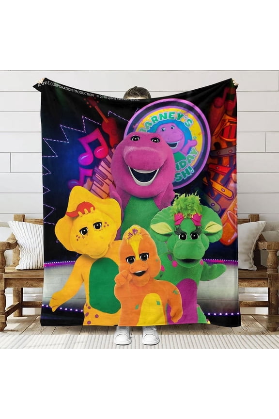 Barney & Friends Throw Blanket Gifts for Fans Lover Girls Boys Women Present Hoodie Him Bed 40"x50"