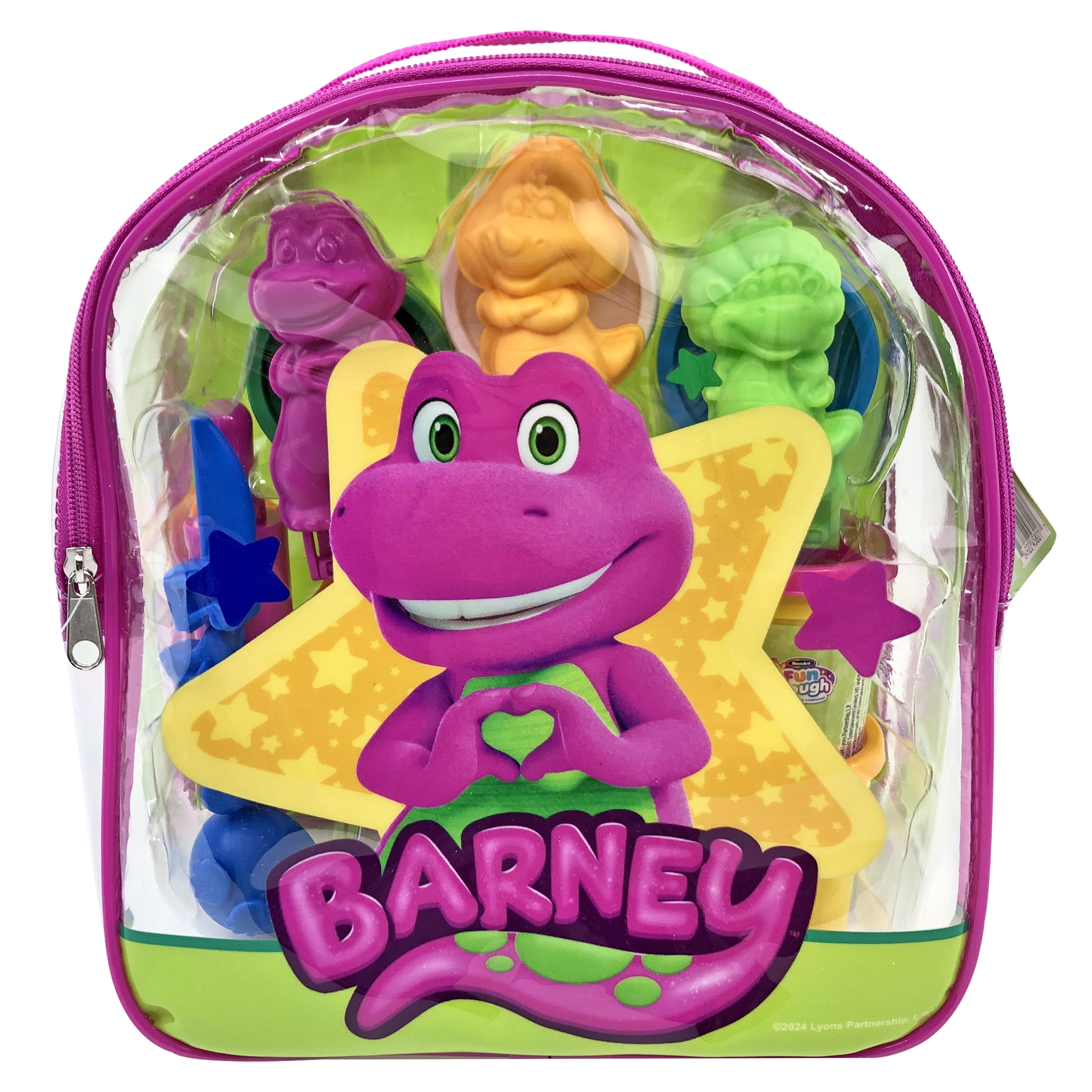 Barney Fun Dough On-the-Go Backpack Fun Dough Molding Set and Creative Playset, Ages 3 and up