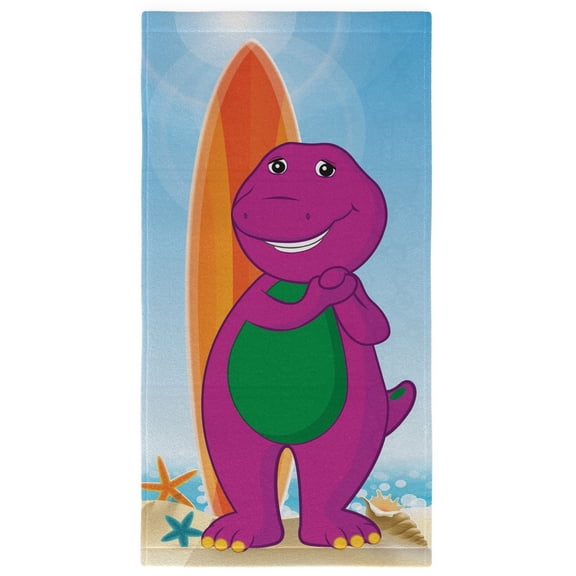 Barney Kids Cotton Beach Towel, 28" X 58"