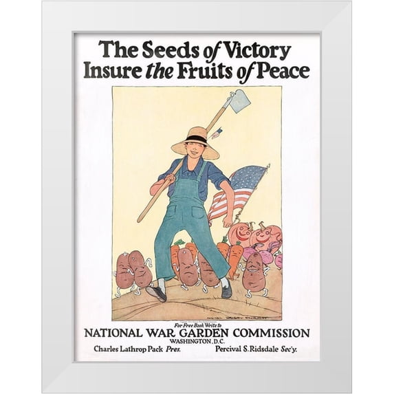 Barney, Maginel Wright 15x18 White Modern Wood Framed Museum Art Print Titled - The Seeds of Victory Insure the Fruits of Peace, ca. 1919