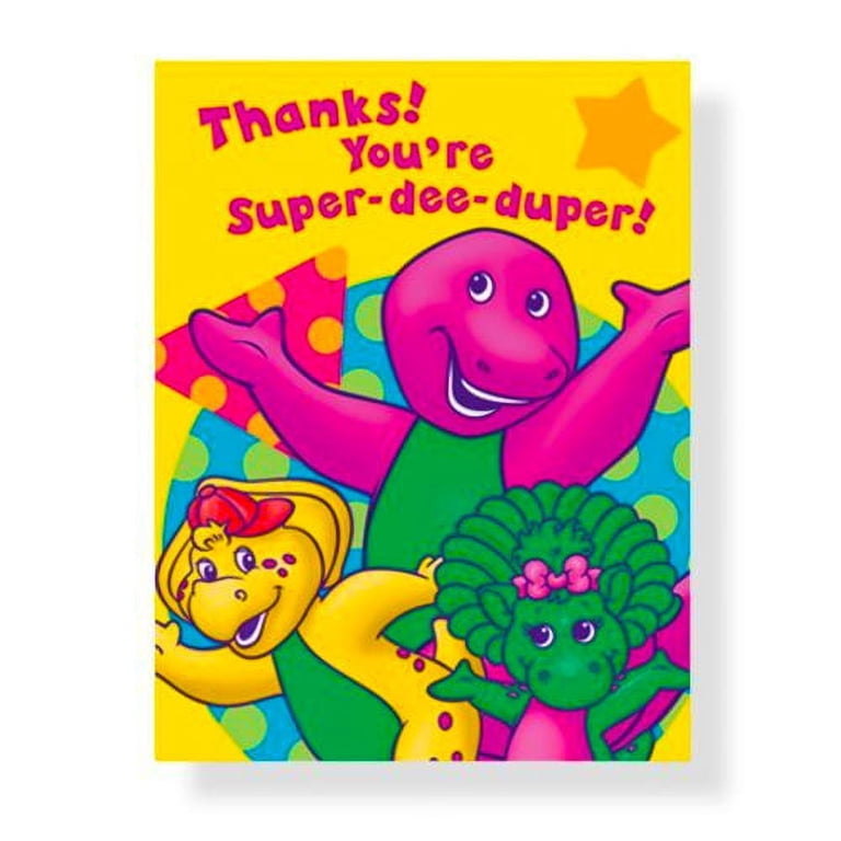 Barney Birthday Thank You Cards 1000x806