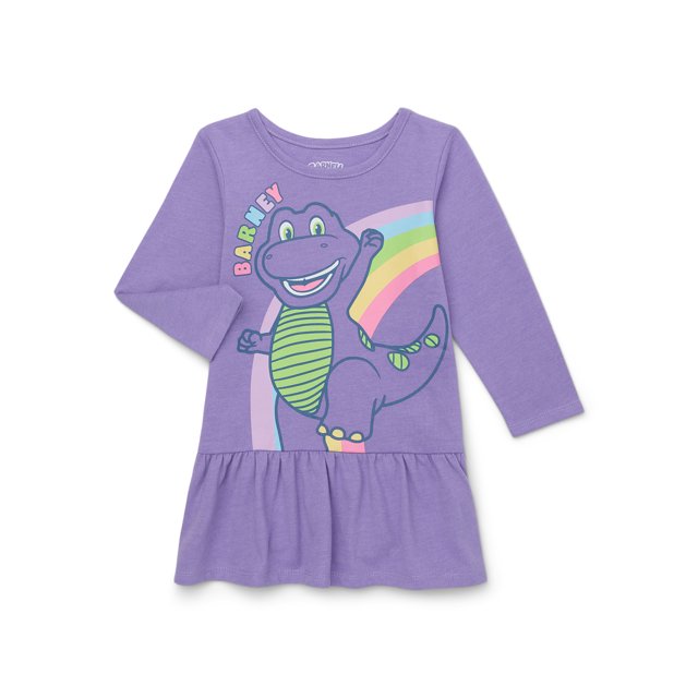 Barney Toddler Girls Long-Sleeve Graphic Dress, Sizes 12M-5T - Walmart.com