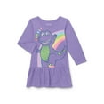 thumbnail image 1 of Barney Toddler Girls Long-Sleeve Graphic Dress, Sizes 12M-5T, 1 of 4