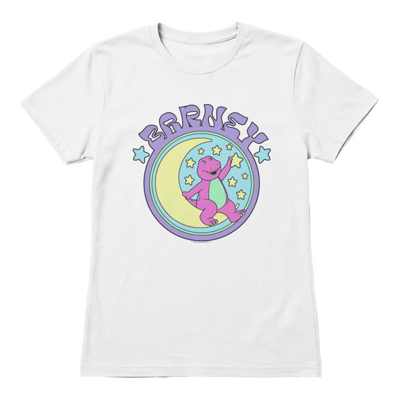 Barney Women's Stars And Moon T-Shirt (Bright White, S-XXL)