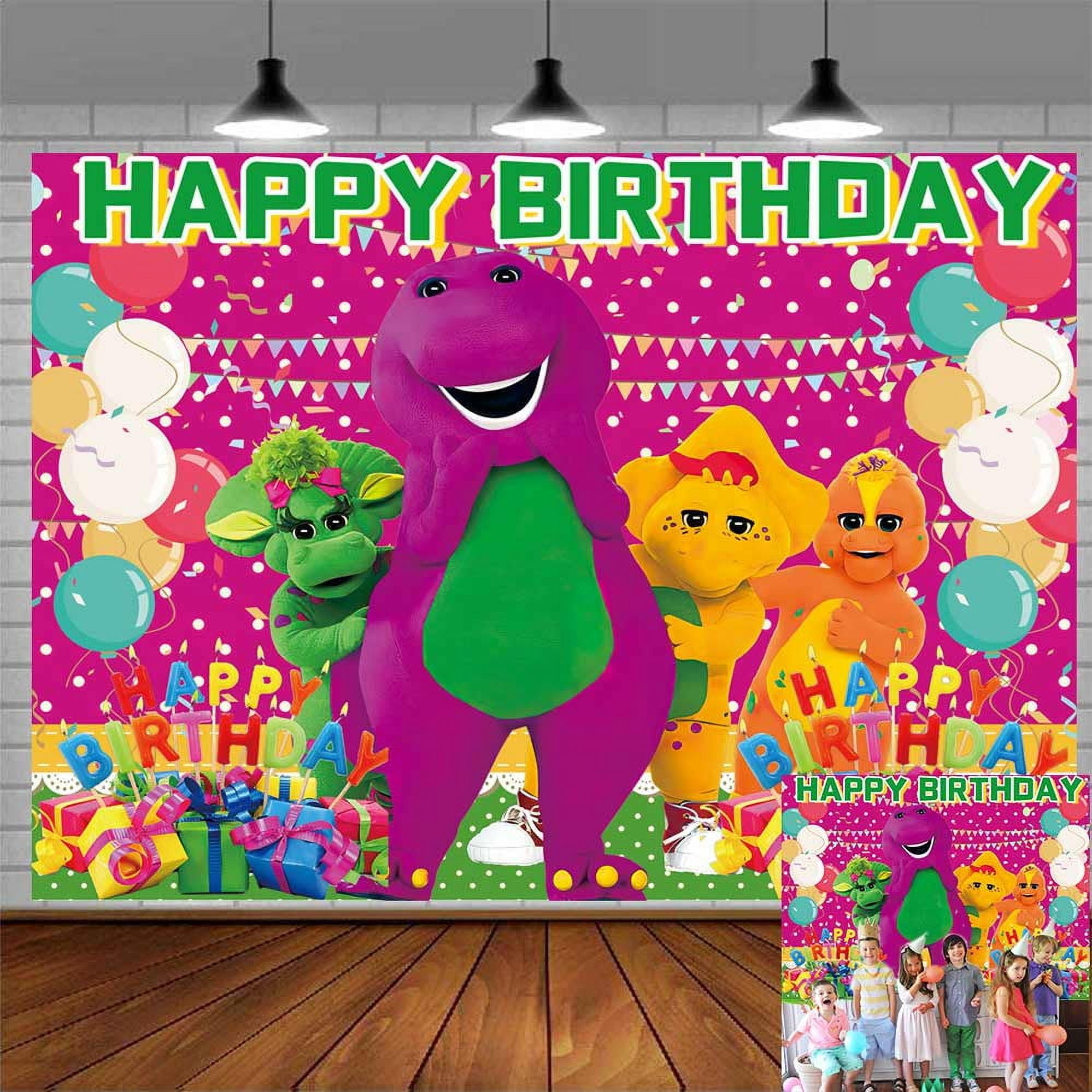ALIDEAL High-Resolution Barney and Friends Backdrop Banner, Silk Cloth Colorful, 5"