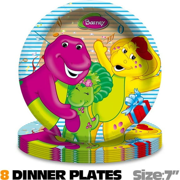 Barney and Friends Birthday Decorations Plates Party Supplies Tableware Disposable Dinnerware