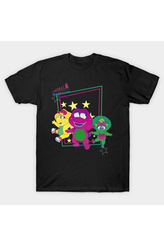 Barney and Friends Retro 90s Purple Dinosaur Art Unisex T-Shirt, for men & women, up to size 5XL