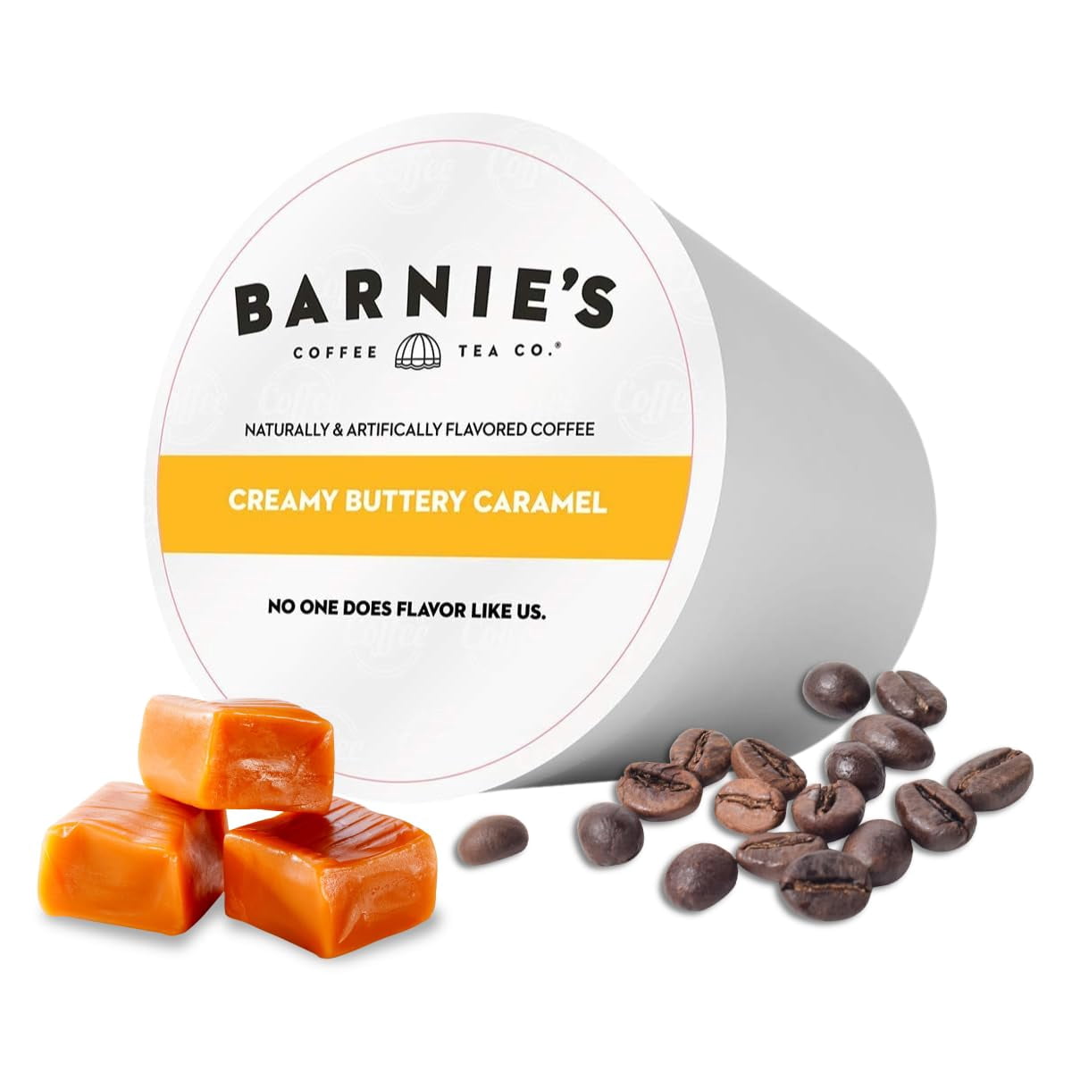 Barnie's Coffee & Tea Co. Creamy Buttery Caramel Single Serve Coffee Cups, Medium Roast Pods Compatible with Keurig Brewers, 60 Count