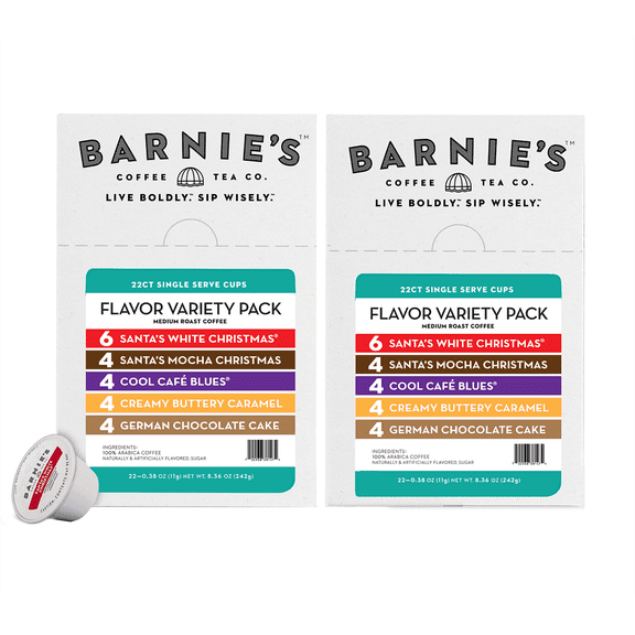 Barnie's Coffee Pods Flavor Variety Pack Keurig Compatible 44 Count