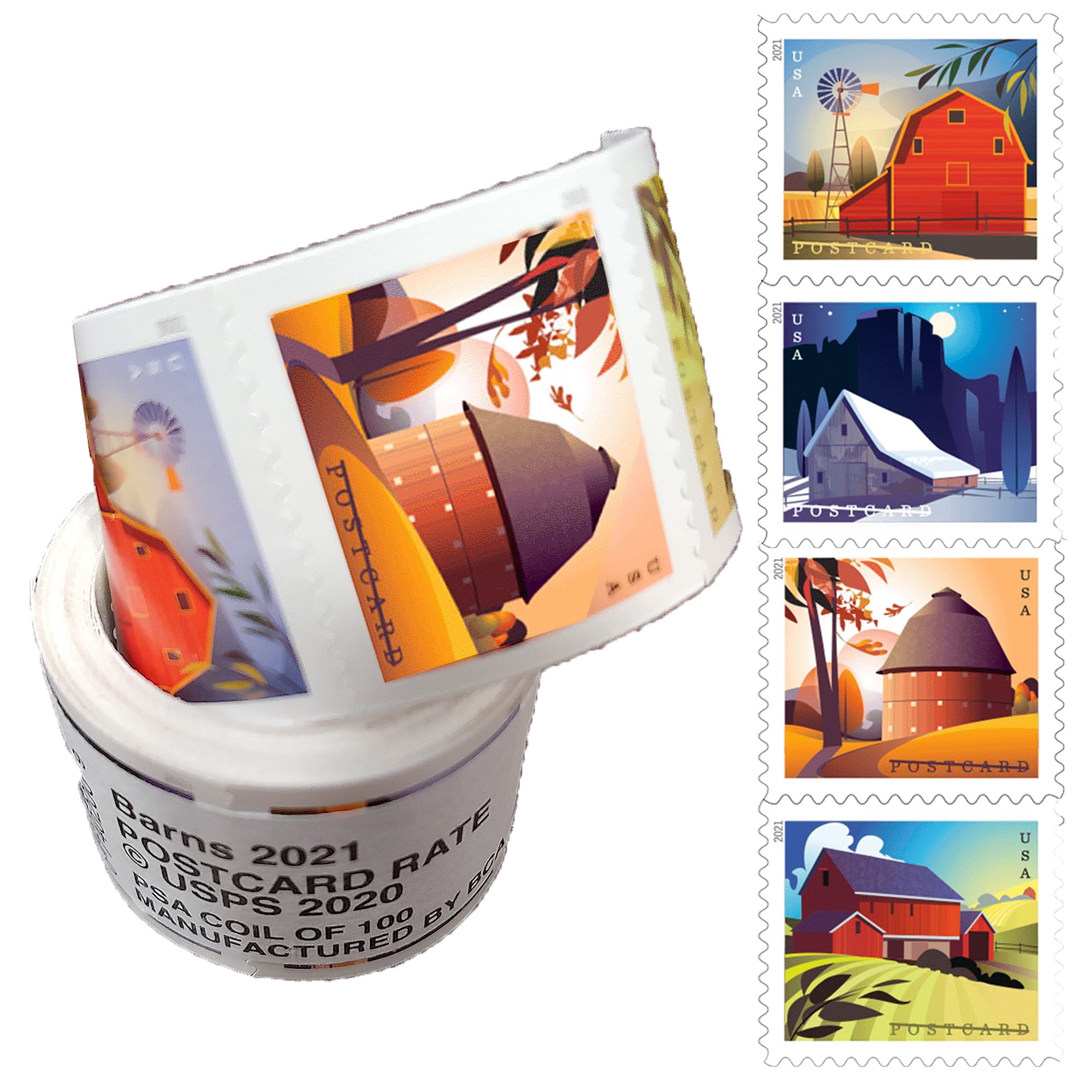  USPS Seashells Postcard Stamps, Roll of 100 : Office Products
