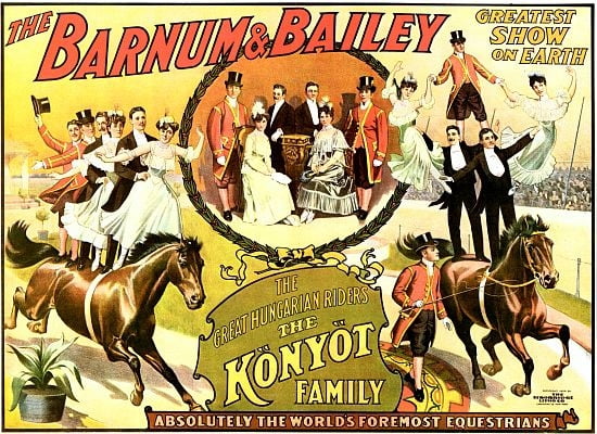 Barnum & Bailey Great Hungarian Riders Canvas Art - (24 x 36)