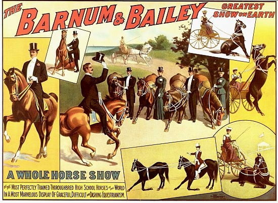Barnum & Bailey Horse Show Circus Canvas Art - (36 x 54)