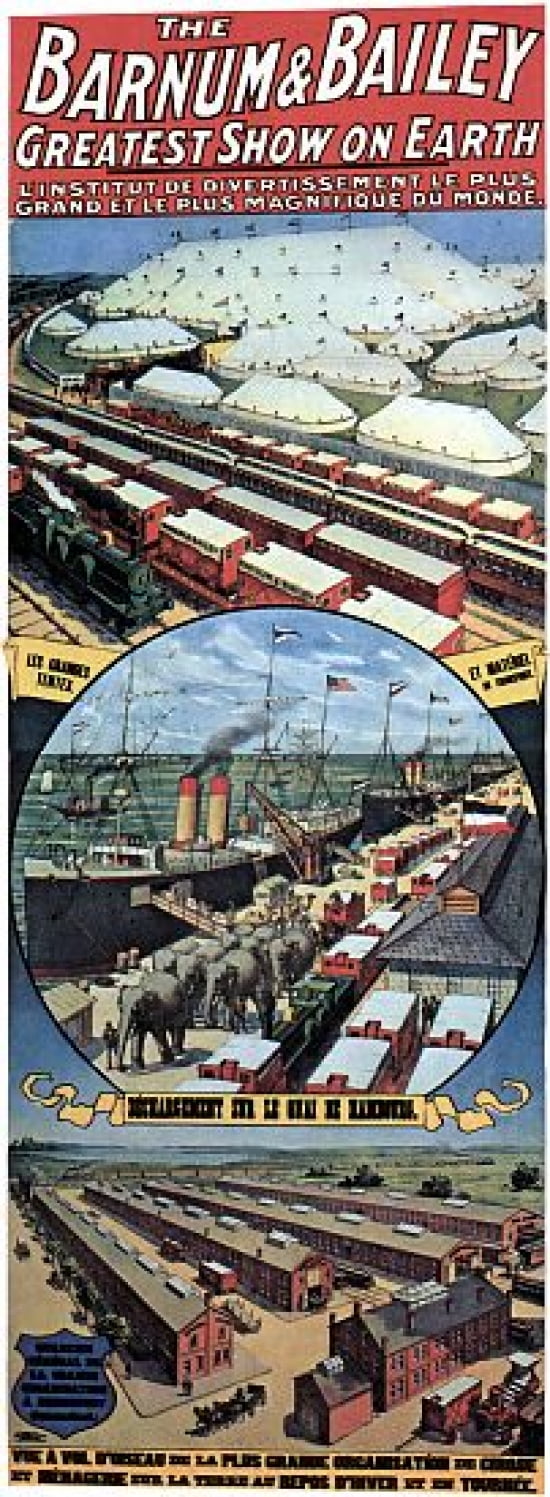 Barnum & Bailey Les Grandes Tentes French Circus Canvas Art - (36 x 54)