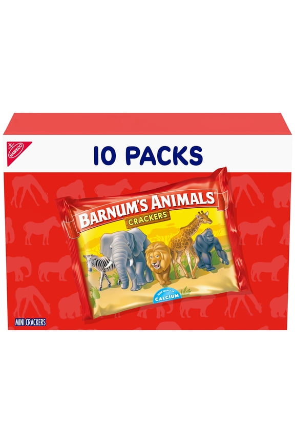 BARNUM'S Original Animal Crackers, Kids Snacks, 10 Snack Packs