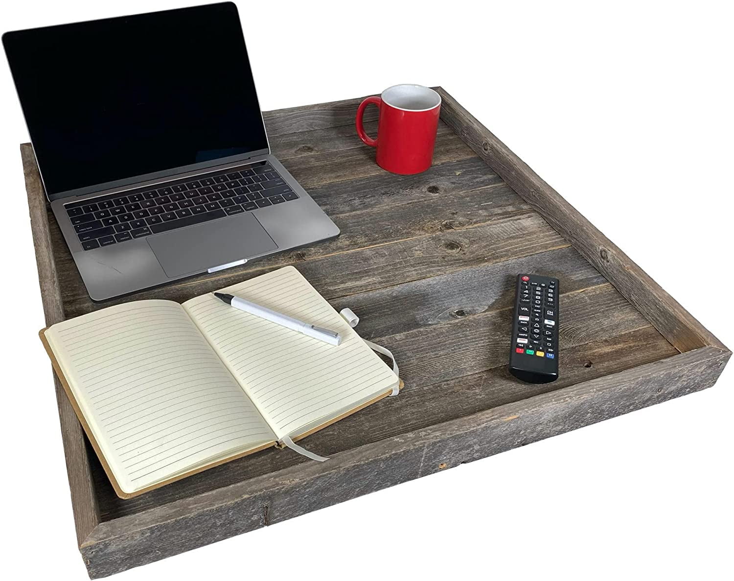 Barnwood USA Extra Large Ottoman Tray with Anti Scratch Felt Pad