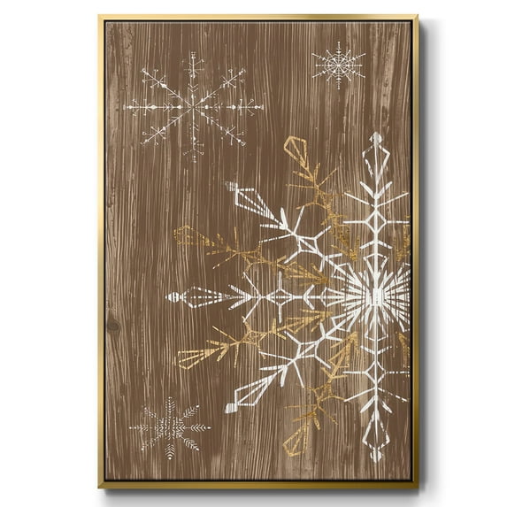 Barnwood Wonderland Collection B - Framed Gallery Wrapped Holiday Canvas - 17 x 25 - Gold Frame