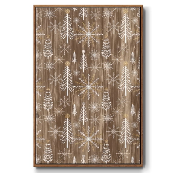 Barnwood Wonderland Collection E - Framed Gallery Wrapped Holiday Canvas - 25 x 37 - Rosewood Frame